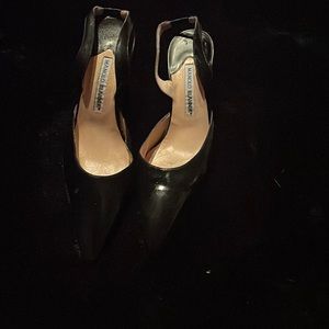 Manolo Blahnik black patent leather slingback